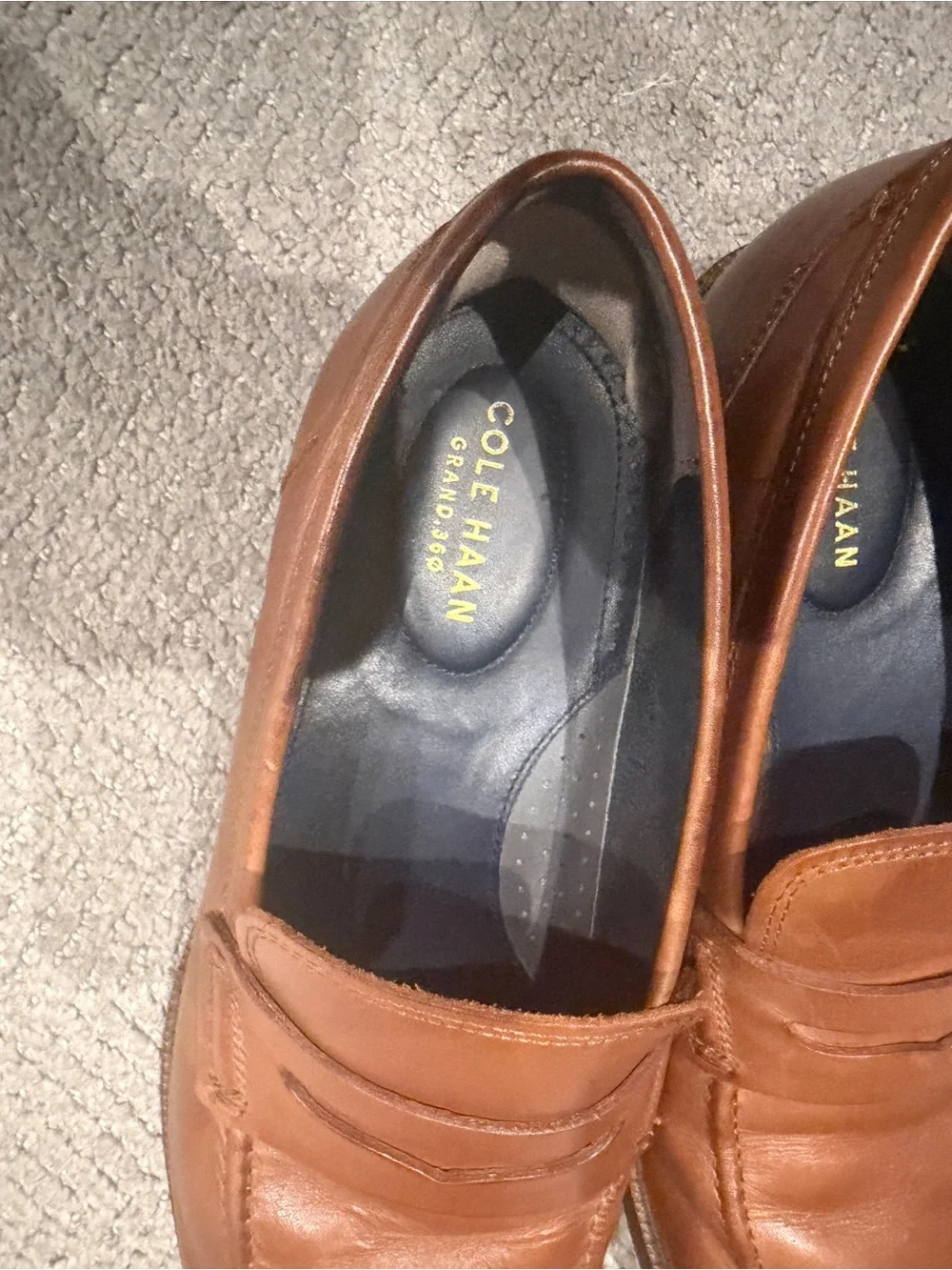 Cole Haan Men's 360 on Brown Leather Penny Loafers